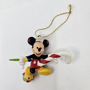 Mickey Unlimited by Kurt Adler "Mickey on Candy Cane" Christmas ornament